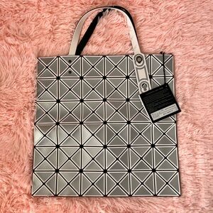 Issey Miyake Silver Geometric Tote